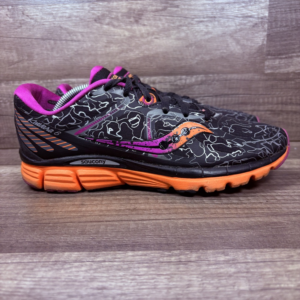 Saucony Kinvara 6 Black Orange Purple Womens US Size 9 S10283-1 Running Shoes